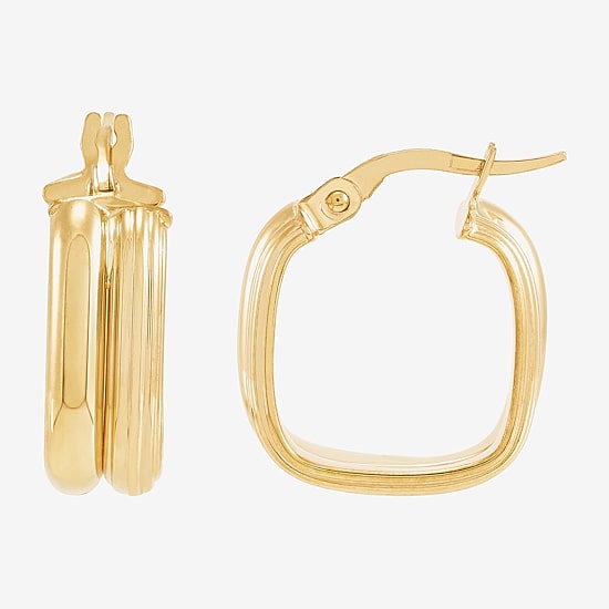Gold Addiction Womens 10K Gold Hoop Earrings