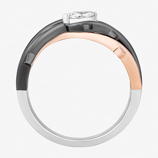 Maleficent(F, Si1) Womens 1/4 CT. T.W. Lab Grown White Diamond 14K Rose Gold Over Silver Sterling Silver Marquise Maleficent Cocktail Ring