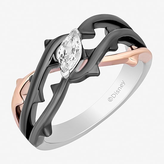 Maleficent(F, Si1) Womens 1/4 CT. T.W. Lab Grown White Diamond 14K Rose Gold Over Silver Sterling Silver Marquise Maleficent Cocktail Ring