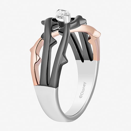 Maleficent(F, Si1) Womens 1/4 CT. T.W. Lab Grown White Diamond 14K Rose Gold Over Silver Sterling Silver Marquise Maleficent Cocktail Ring