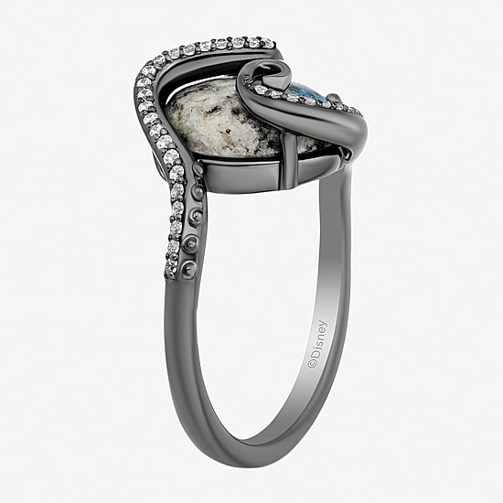 Enchanted Disney Fine Jewelry Ursula(I, I2) Womens 1/6 CT. T.W. Genuine Multi Color Jasper Sterling Silver Oval Ursula Cocktail Ring