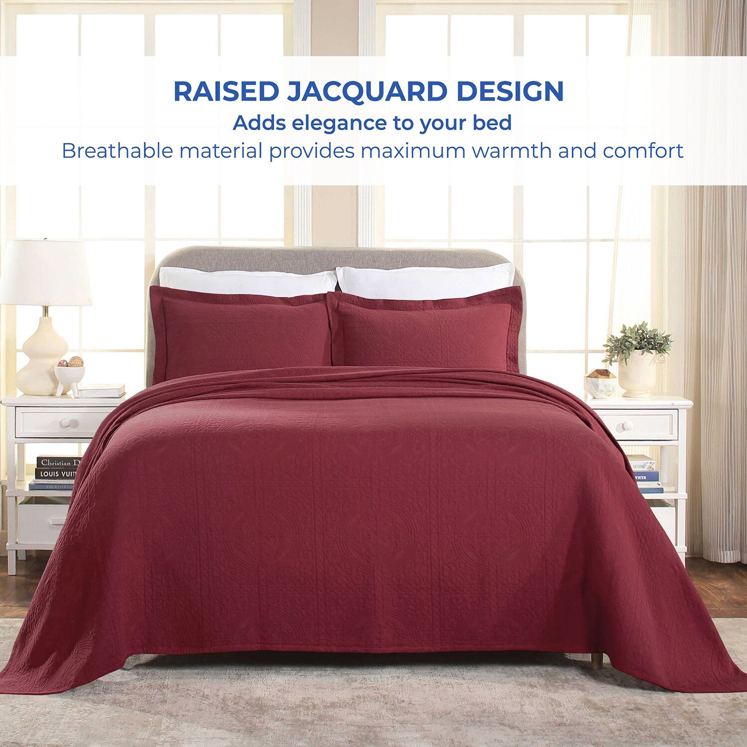SUPERIOR® Fleur De Lis Matelasse French Pattern Jacquard Bedspread
