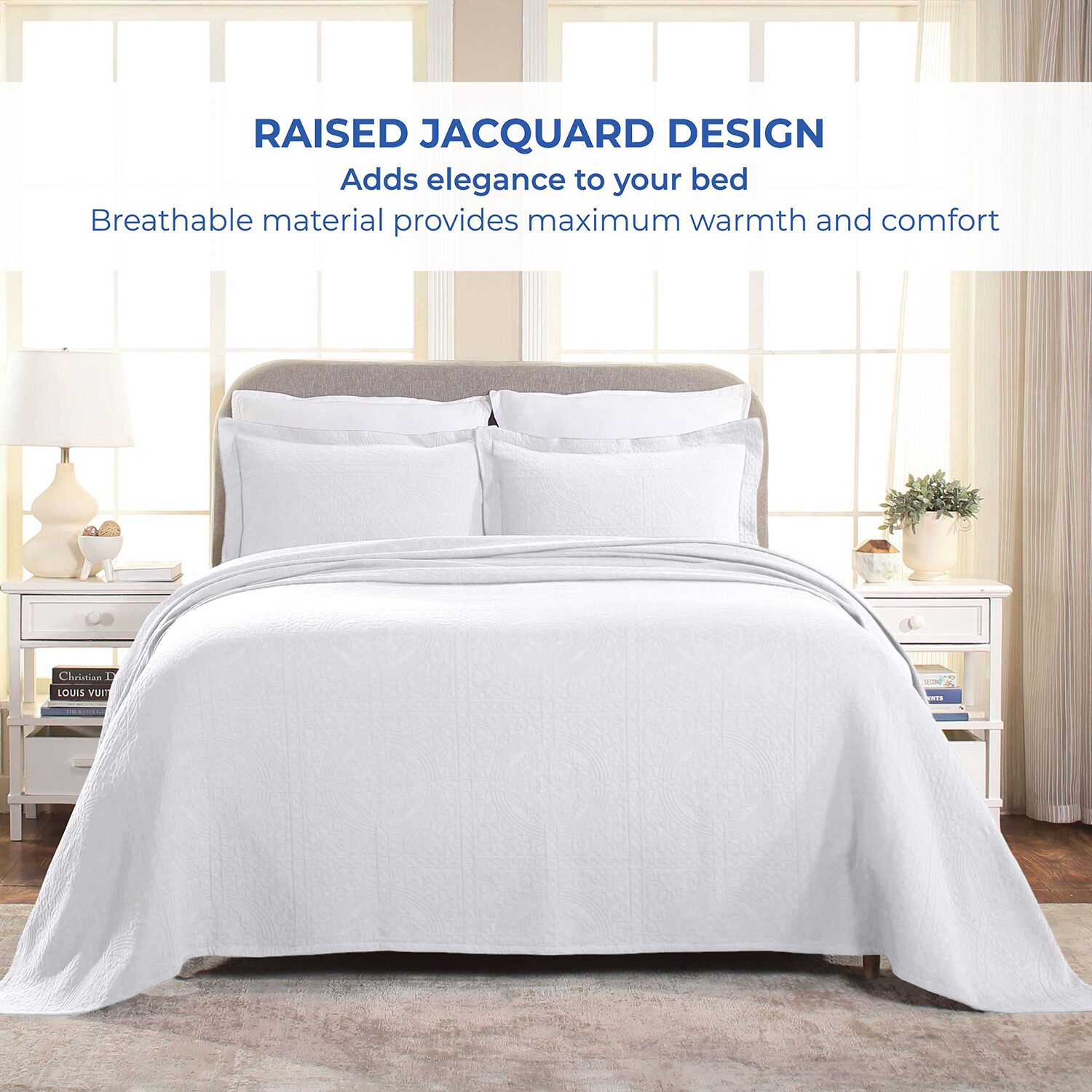 SUPERIOR® Fleur De Lis Matelasse French Pattern Jacquard Bedspread