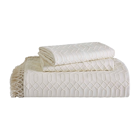 SUPERIOR® Remi Geometric Fringe Boho Modern Jacquard Bedspread