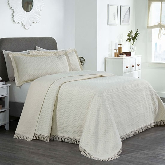 SUPERIOR® Remi Geometric Fringe Boho Modern Jacquard Bedspread