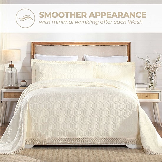 SUPERIOR® Remi Geometric Fringe Boho Modern Jacquard Bedspread