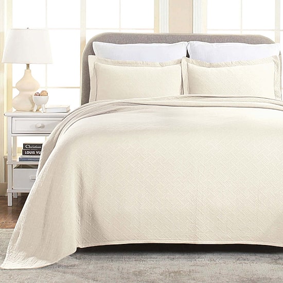 SUPERIOR® Basketweave Matelasse Cotton Woven Jacquard Bedspread
