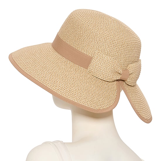 Liz Claiborne Self Bow Split Brim Womens Floppy Hat