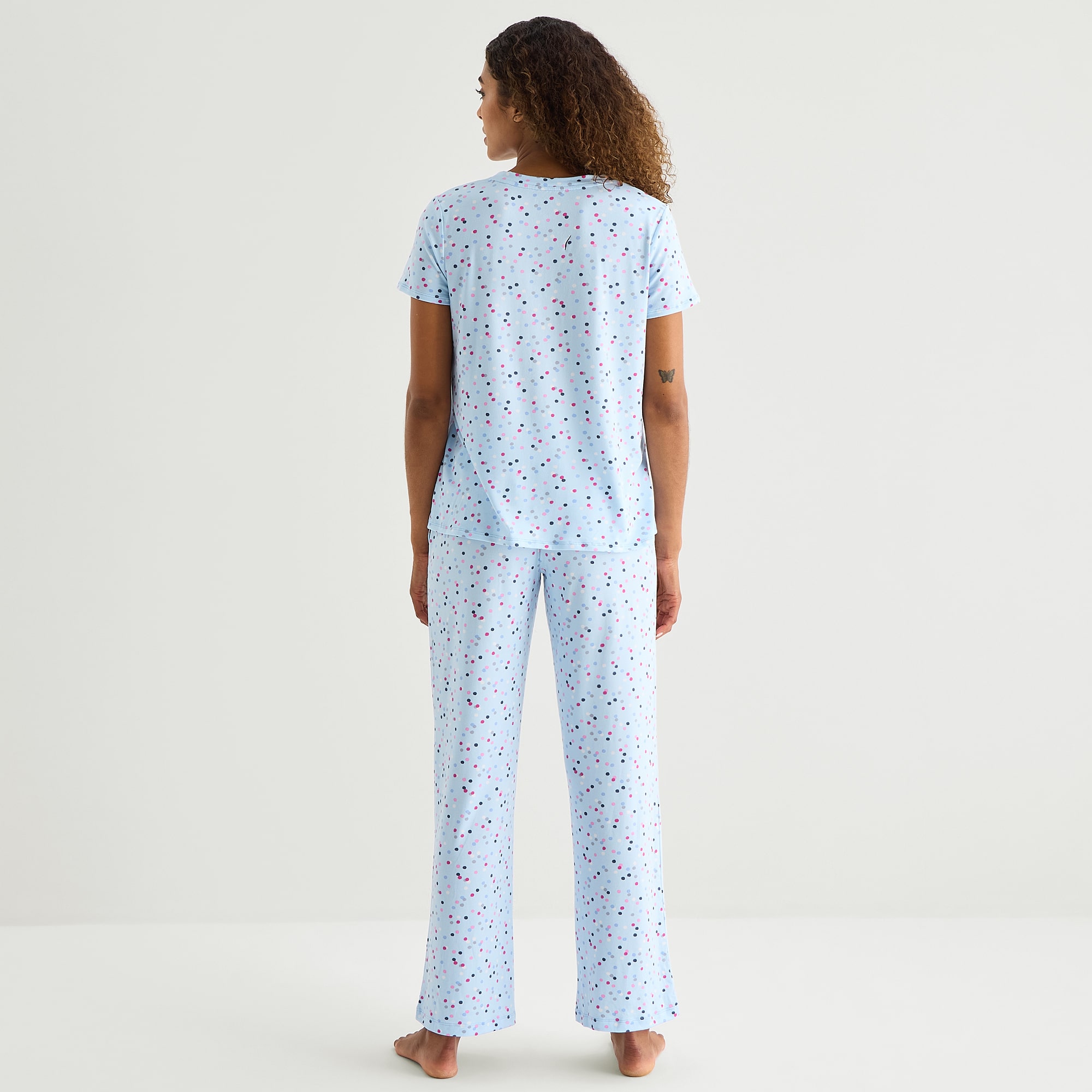 Jaclyn Womens V-Neck Short Sleeve 2-pc. Pajama Set