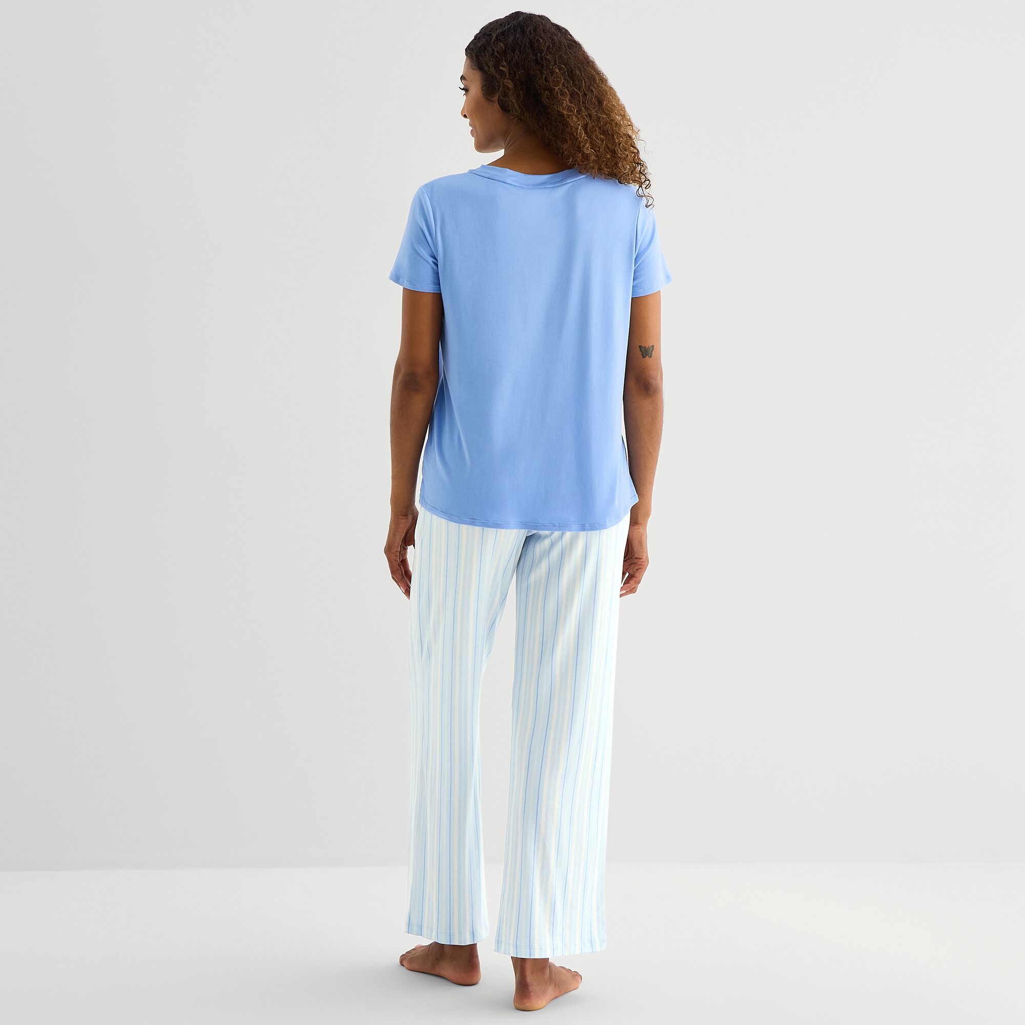 Jaclyn Womens V-Neck Short Sleeve 2-pc. Pajama Set