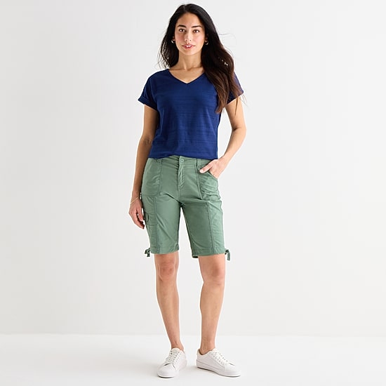 St. John's Bay Womens 11" Tall Bermuda Short