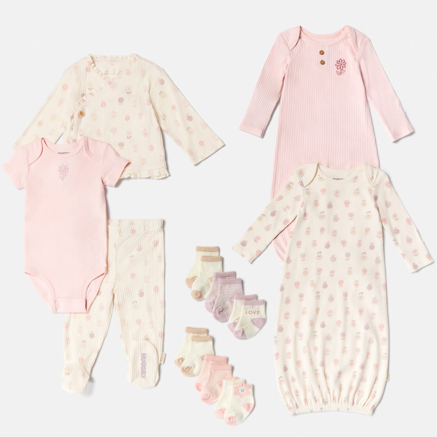 Huggies Baby Girls 3-pc. Pant Set