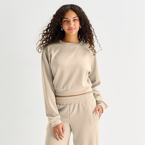 Arizona Womens Juniors Round Neck Long Sleeve Sweatshirt