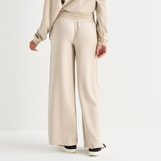 Arizona Womens Juniors Wide Leg Mid Rise Sweatpant