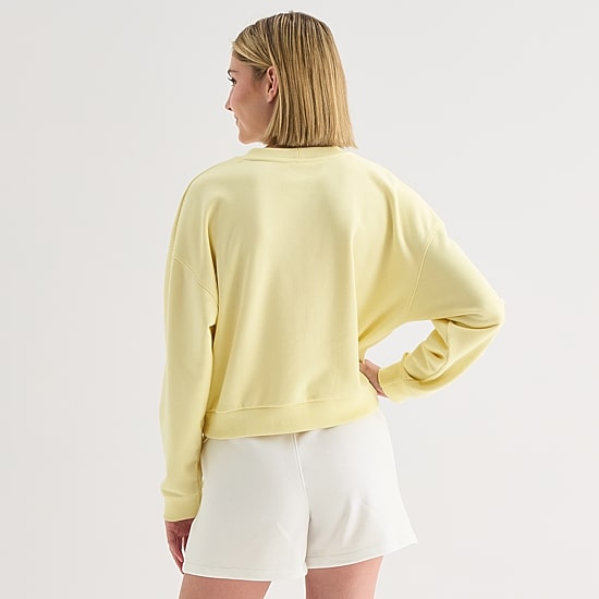 Xersion Womens French Terry Crew Neck Long Sleeve Sweatshirt