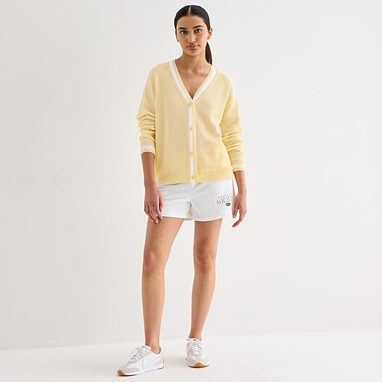Xersion Womens Y Neck Long Sleeve Button Cardigan