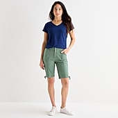 St. John's Bay Womens 11" Mid Rise Bermuda Short