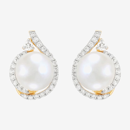 Limited Quantities! 3/8 CT. T.W. Genuine White 14K Gold 14.9mm Stud Earrings