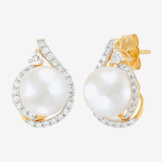 Limited Quantities! 3/8 CT. T.W. Genuine White 14K Gold 14.9mm Stud Earrings