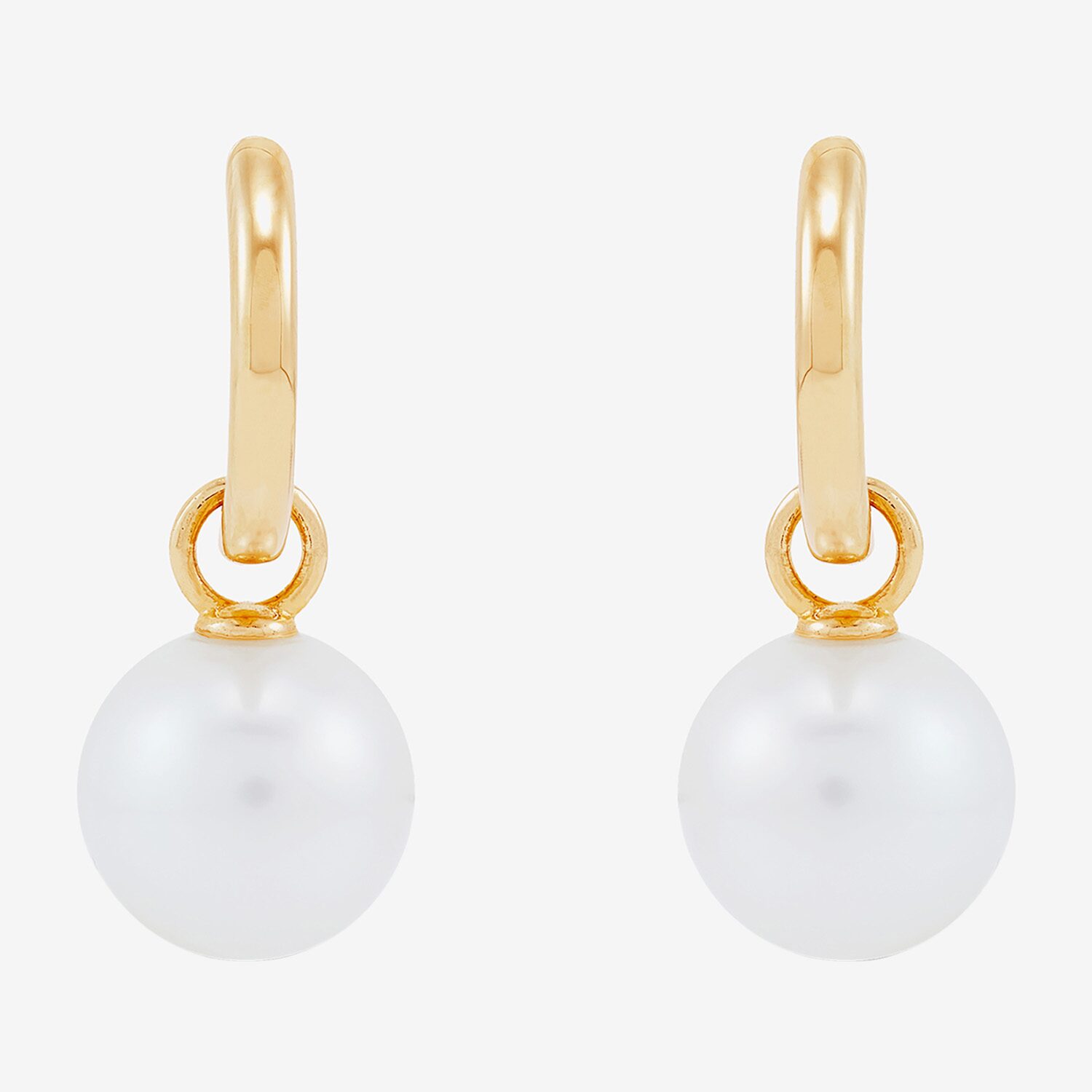 Limited Quantities! Womens Genuine White Cultured Freshwater Pearl 14K Gold 22.4mm Hoop Earrings