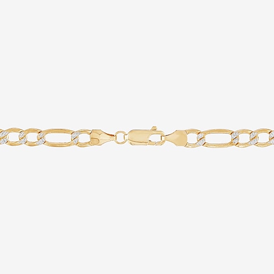 Made in Italy Womens 10K Gold 22 Inch Figaro Chain Necklace