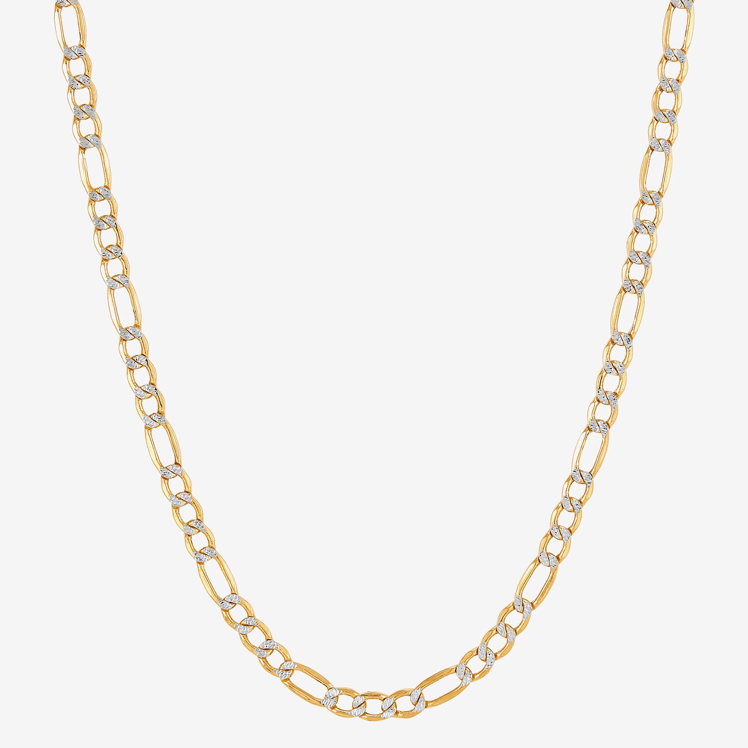 Made in Italy Womens 10K Gold 22 Inch Figaro Chain Necklace