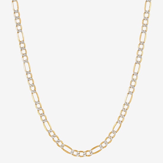 Made in Italy Womens 10K Gold 22 Inch Figaro Chain Necklace