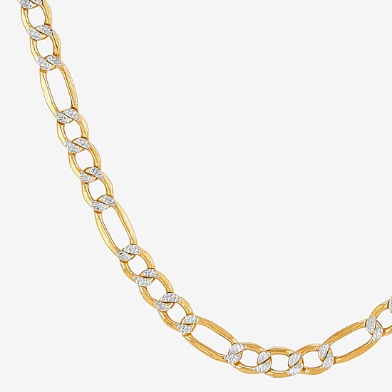 Made in Italy Womens 10K Gold 22 Inch Figaro Chain Necklace