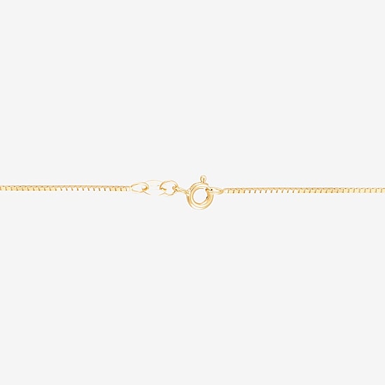 Made in Italy Womens 10K Gold 18 Inch Box Chain Necklace