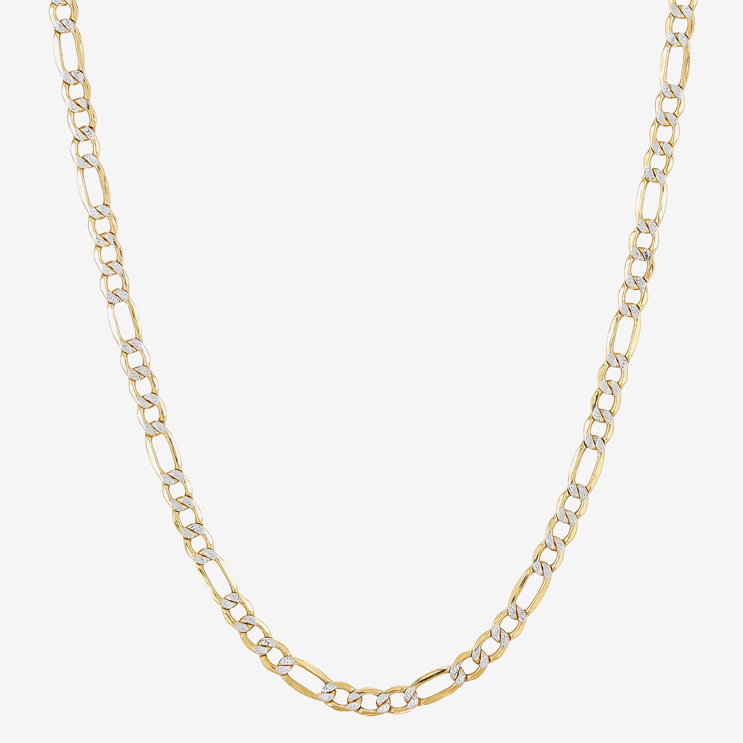 Made in Italy Womens 10K Gold 24 Inch Figaro Chain Necklace