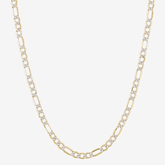 Made in Italy Womens 10K Gold 24 Inch Figaro Chain Necklace