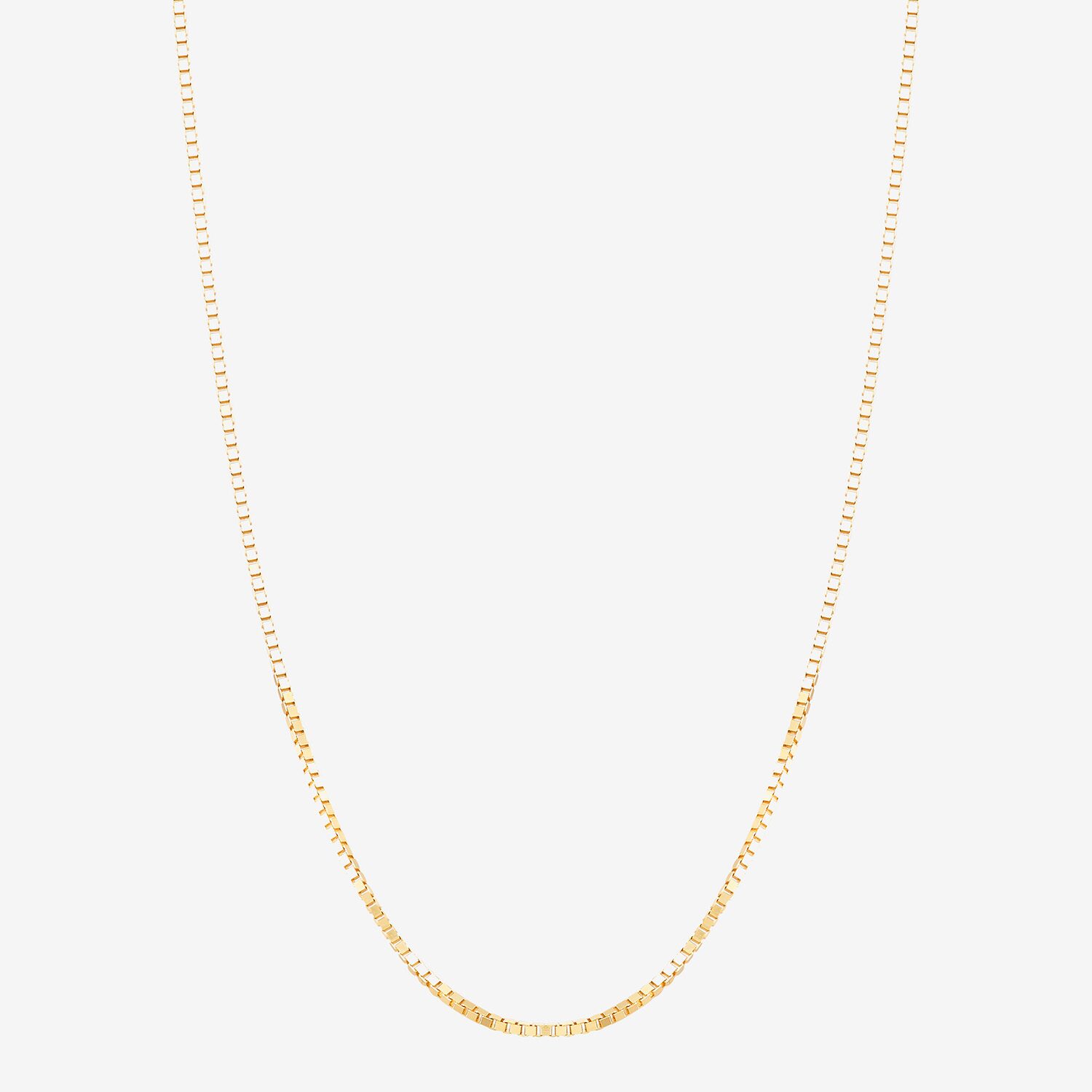 Made in Italy Womens 10K Gold 22 Inch Box Chain Necklace