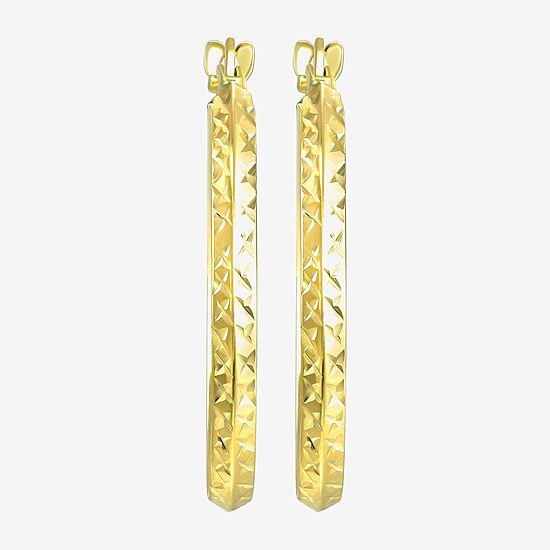Womens 14K Gold 23mm Round Hoop Earrings