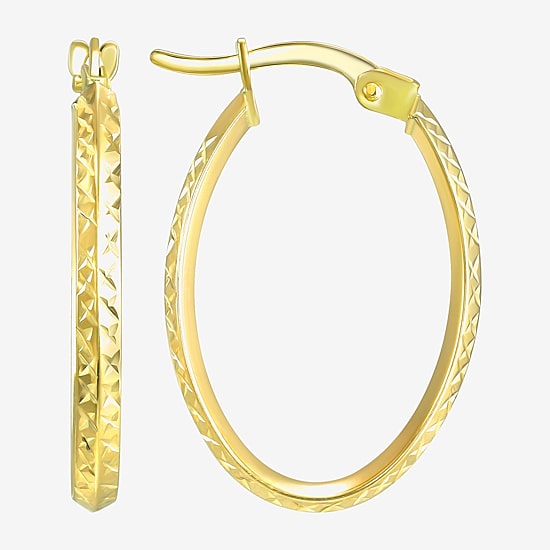 Womens 14K Gold 23mm Round Hoop Earrings