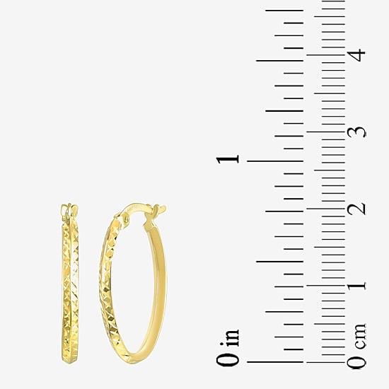 Womens 14K Gold 23mm Round Hoop Earrings