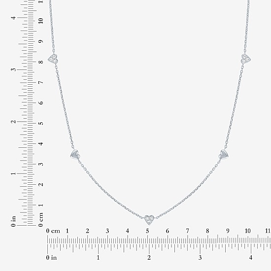 Diamond Addiction G-H / Si2-I1 Womens 1/10 CT. T.W. Lab Grown White Diamond Sterling Silver Heart 18 Inch Pendant Necklace