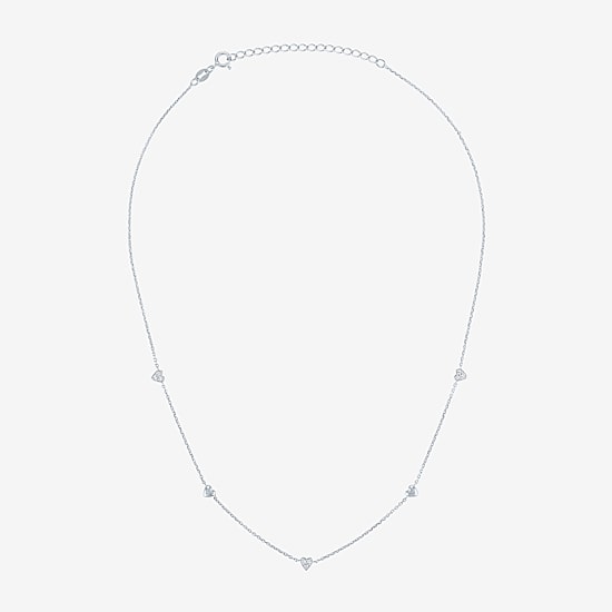 Diamond Addiction G-H / Si2-I1 Womens 1/10 CT. T.W. Lab Grown White Diamond Sterling Silver Heart 18 Inch Pendant Necklace