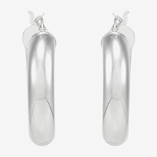 Limited Quantities! Womens Sterling Silver 31mm Hoop Earrings