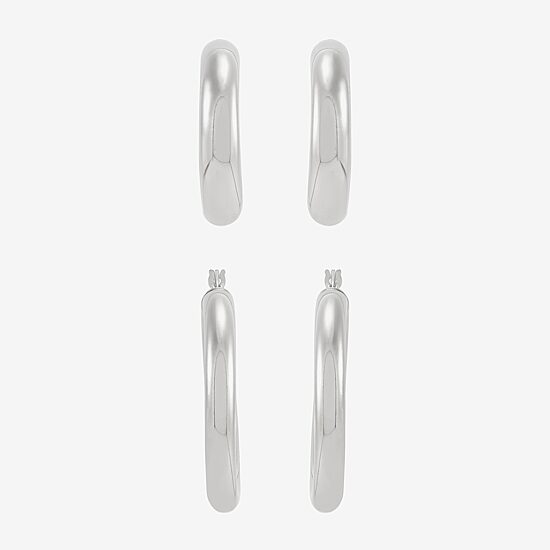 Limited Quantities! Womens Sterling Silver 2 Pair Earring Set