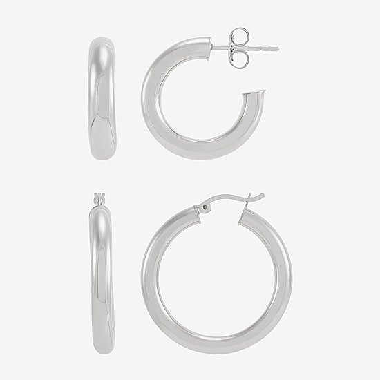 Limited Quantities! Womens Sterling Silver 2 Pair Earring Set