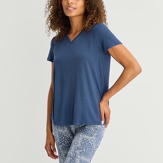 Jaclyn Womens V-Neck Short Sleeve 2-pc. Pajama Set