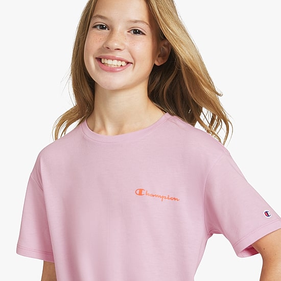 Champion Tie Front Big Kid Girls Round Neck Short Sleeve Relaxed Fit Graphic T-Shirt