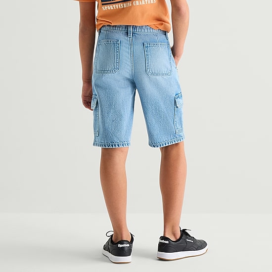 Thereabouts Cargo Little & Big Kid Boys Adjustable Waist Denim Short