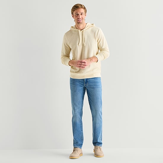 St. John's Bay Slub Mens Long Sleeve Hoodie