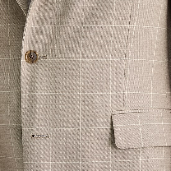 Stafford Coolmax All Season Ecomade Mens Classic Fit Windowpane Suit Jacket