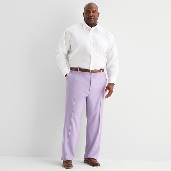 J. Ferrar Ultra Comfort Mens Big and Tall Stretch Fabric Regular Fit Flat Front Suit Pant