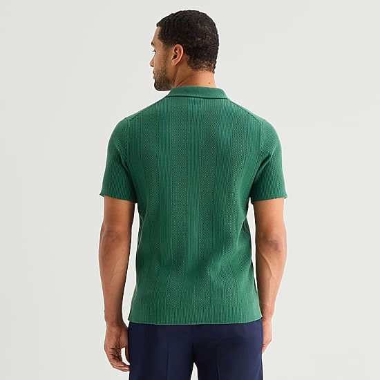 Stafford Johnny Collar Mens Short Sleeve Polo Sweater