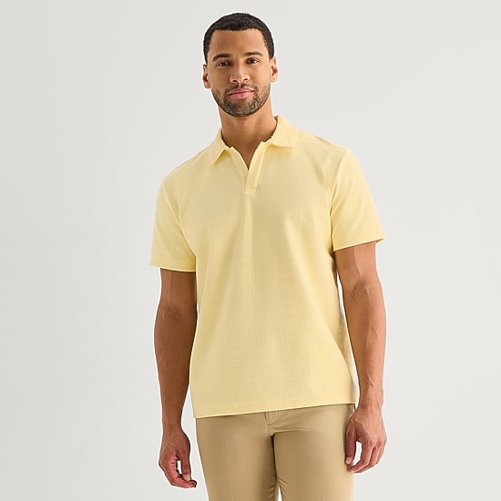 Stafford Johnny Collar Mens Regular Fit Short Sleeve Polo Shirt