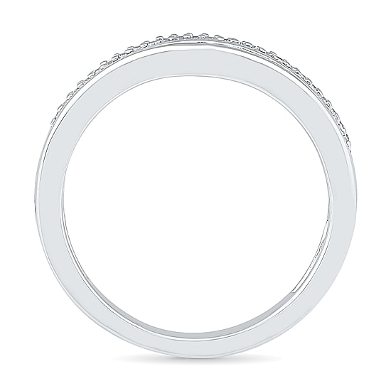 Womens 1/10 CT. T.W. Natural White Diamond 10K Gold Delicate Stackable Ring