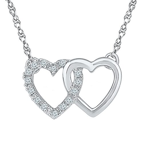 Womens Diamond Accent Natural White Diamond Sterling Silver Heart 18 Inch Pendant Necklace, One Size
